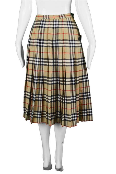 burberry tartan wool skirt